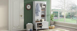 ZUN Multifunctional Hall Tree with Sliding Doors, Wooden Hallway Shoe Cabinet with 96574897