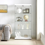 ZUN 4-Tier Glass Display Cabinet, Double Door Glass Cabinet, Four Partitions, Two Locks, Floor Standing 41812185
