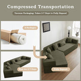 127.5'' Modern Minimalist Sofa With Deep Seat,No Assembly Needed 37328762