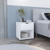 DEPOT E-SHOP Adak 19.7" H Nightstand End Table with Open Shelf,White B097P167406