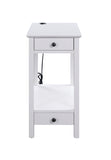 Byzad White Finish Accent Table W/USB B2726P287565