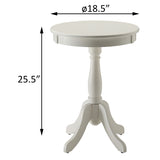 White Side Table with Turned Pedestal B062P181369