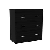 Georgia Three Drawer Dresser, Metal Handles, Superior Top -Black B07092062