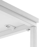 48*28*58cm C Type Single Layer MDF Iron Rectangle White Triamine Side Table White Spray 64750440