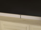 Floating TV Stand, Wall Mounted TV Shelf with Led Lights & Power Outlet,High Gloss TV Cabinet for W1321P391272