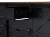 K&K 72" Farmhouse Kitchen Island with Fridge Storage Space & Power Outlet, Rolling Coffee Bar 25703063