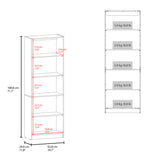 Dam Bookcase with Open Storage and 5 Shelves, Natural Oak and White B128P314793