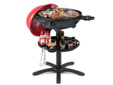Red 1200W Electric BBQ Grill with Double-Zone Cooking, 2-in-1 Freestanding & Countertop Grill for 63293841