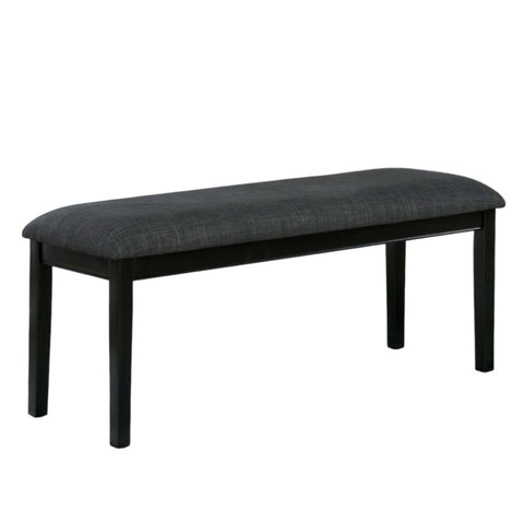 ZUN Black Bench Dining Room Upholstered Seat Gray Fabric Bench Simple Modern design B011P246313