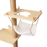 ZUN Wall-Mounted Cat Scratching Pad for Small to Large Cat, Indoor Wood Cat Tree with Hammock, Cat W2181P144463