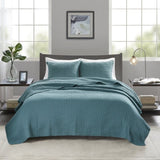2 Piece Quilt Set Teal Twin/Twin XL B035129036