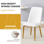 ZUN 4 modern dining chairs, sleek PU leather backrest, and gold metal legs bring a comfortable home W1151P250089