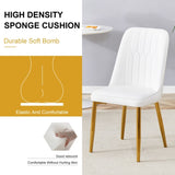 ZUN 4 modern dining chairs, sleek PU leather backrest, and gold metal legs bring a comfortable home W1151P250089