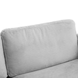 72.8" Corduroy Sleeper Sofa Loveseat Sofa with Full Size Mattress, USB Ports, Cup Holders, N719P208880E