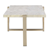 ZUN White and Champagne Coffee Table B062P189196