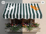 4' Window Door Awning Sun Shade Canopy Outdoor Patio Cover, Green & White Stripes 16287034