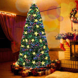 6ft Pre-lit Artificial Christmas Tree, Spruce Tree with Color-Changing Fiber Optic Lights, 185 Warm 26985925