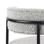 ZUN Burbank Modern Round Boucle Dining Chairs, Set of 2, Black White T2574P180243