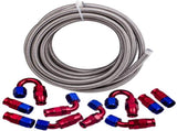 -8AN 20FT PTFE And Stainless Steel Braided Fuel Oil Line Hose AN8 Connector 75546545