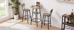 ZUN Round bar stool set with shelf, upholstered stool with backrest Grey, 23.62'' W x 23.62'' D x W1162101846