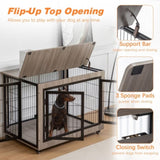 ZUN Dog Crate Furniture, Large Dog Kennel, 43"Wooden Pet Furniture with Pull-Out Tray, Home and Indoor W1212120269