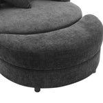 ZUN Orisfur. 360&deg; Swivel Accent Barrel with Storage Ottoman & 4 Pillows, Modern Chenille Leisure WF323718AAE