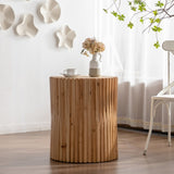 Retro Fashion Style Cylindrical Side Table with Vertical Texture Relief Design,Suitable for Living GL-W757102860