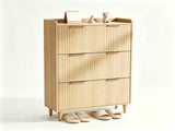 () 3-Drawer Shoe Cabinet with Top Grille Panel MDF Door Panels with 79411782