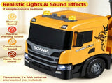 Kids Realistic Crane Truck Toy, Friction Drive Construction Vehicle with Lights Sounds & Water 44553726