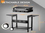 3-Burner Flat Top Gas Griddle Cooking Station with Ceramic Coated Cast Iron Pan, 30,000 BTU Propane 18516348