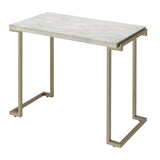 White and Champagne Sled Base Sofa Table B062P181382
