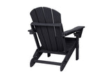 HDPE Folding Adirondack Chair with Dual Cup Holder - Composite Adirondack Chair - Black W2103P254643