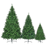 8FT, 6FT, 4FT Pre-Lit Green Pine Artificial Christmas Tree, Set of 3 Hinged Xmas Trees with 820 N704P198464F