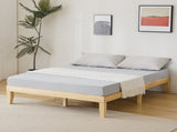 Basic bed frame, painted surface, pine wood, original wood color, Queen 202*151*30.5cm wooden bed, 72550881