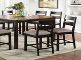 Dining Chairs Padded Fabric Seat Set of 2pc Side Chair Ladder Back Kitchen Dining Room Espresso B011P291549
