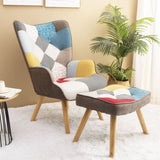 Accent Chair with Ottoman, Living Room Chair and Ottoman Set, Comfy Side Armchair for Bedroom, W561P147100