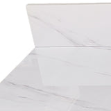 37 Inch Marble Vanity Top, White Vanity Top with Pre-drilled Faucet Holes, Bathroom Vanity Top with 95988698