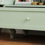 Minimalism Buffet Cabinet with Double Glass Doors and Drawer, Modern Wooden Storage Sideboard W2557P262926