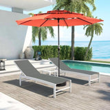 14.8 Ft Double Sided Outdoor Umbrella Rectangular Large with Crank W640P234556
