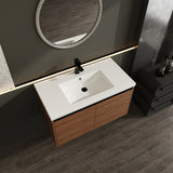 LEVISTAR Brown 36 Inch Bathroom Vanity with resin Countertop Sink, 2 Doors Bathroom Cabinet Set W1972P165047