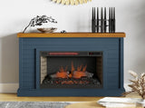 48 inch Fireplace with Mantel, Blue Denim and Whiskey Finish B108131559