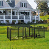 ZUN Dog Playpen Indoor 24 inch 8 Panels Metal Dog Pen Pet Dog Fence Outdoor Exercise Pen with Doors, W368P233996