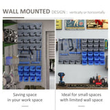 ZUN Blue wall mounted tool storage rack kit with storage box 07728243