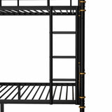 Twin XL over Twin XL Metal Bunk Bed, Industrial Detachable Bunkbeds with Safety Guard Rails for W2580P285206