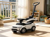 2-in-1 Baby Push Car & Ride-On, Push Handle with Safety Guardrail, White 49492881