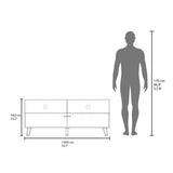 FM FURNITURE Black City Tv Stand 60" with Open Storage and 1 Door, Wengue B128P301397