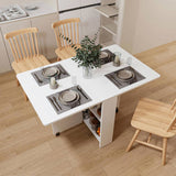 Fully unfolded 51.18 inches white foldable table, suitable for small family table or display table W1658P263948