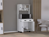 DEPOT E-SHOP Waco 67" H Kitchen Pantry with Two Cabinets, Two Open Shelves, and One Drawer,White B097P167429