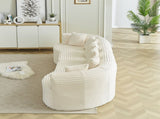 Curved Sectional Sofa, 111.5-inch Oversized Modern Bone-Free Cloud Sofa with 6 Pillows Luxury W3505P456570
