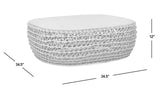 Willow 40.5" Oval Woven Patio Coffee Table, Light Beige Olefin B2719P245998